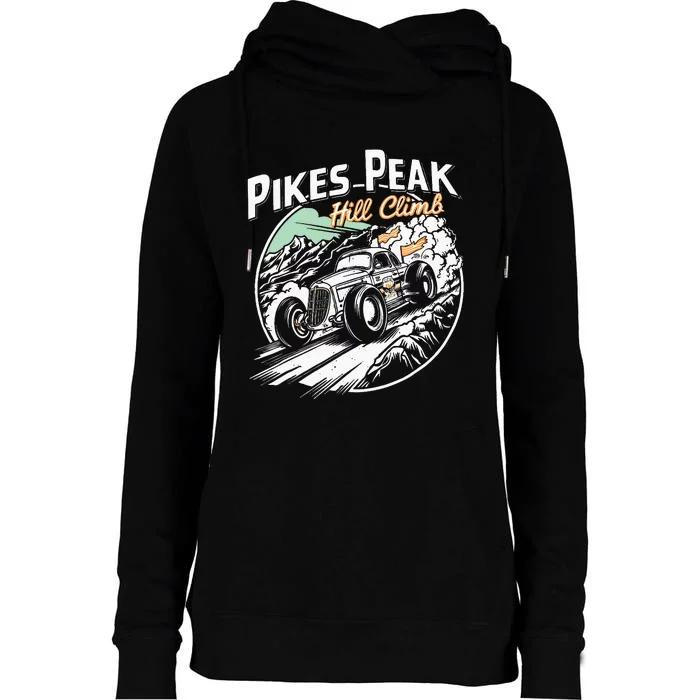 Pikes Peak Hill Climb Funny Colorado Car Race Womens Funnel Neck Pullover Hood