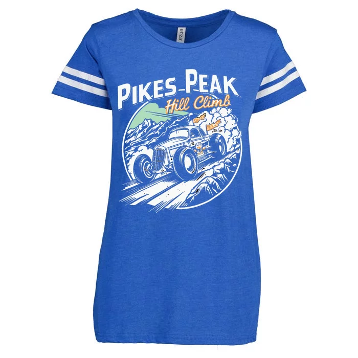 Pikes Peak Hill Climb Funny Colorado Car Race Enza Ladies Jersey Football T-Shirt