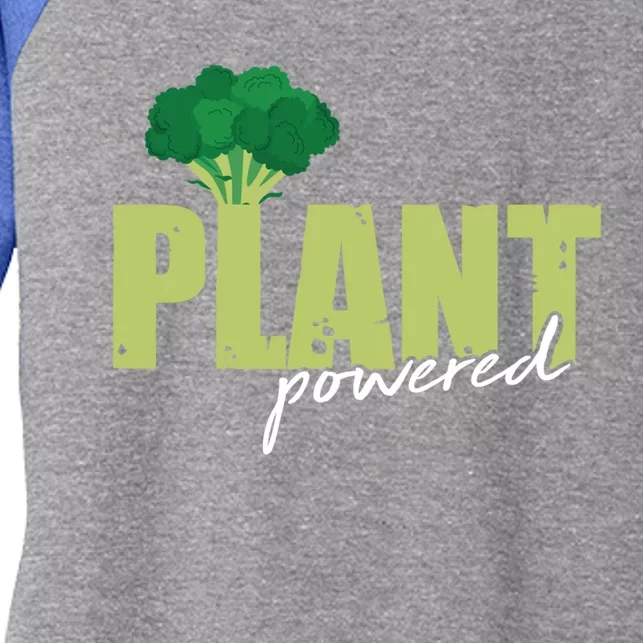 Plant Powered Healthy Vegan Veggie Funny Gift For Vegetarians Gift Women's Tri-Blend 3/4-Sleeve Raglan Shirt