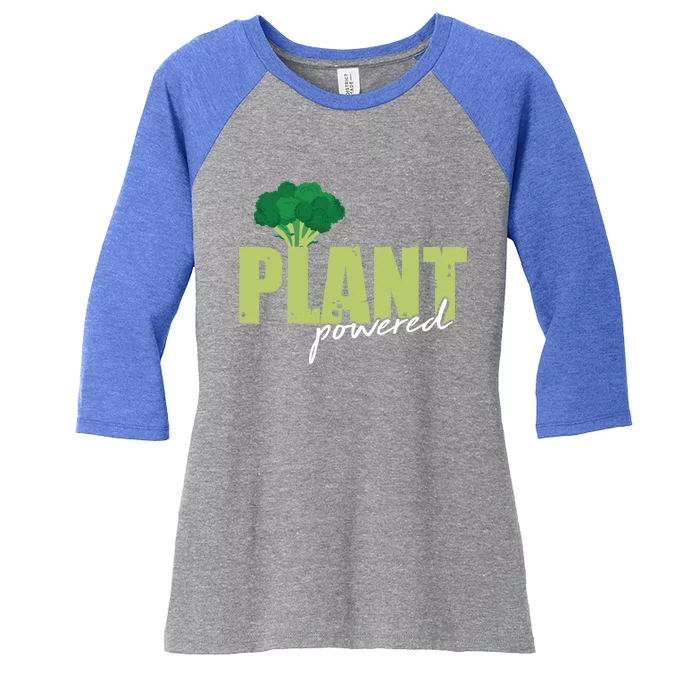 Plant Powered Healthy Vegan Veggie Funny Gift For Vegetarians Gift Women's Tri-Blend 3/4-Sleeve Raglan Shirt