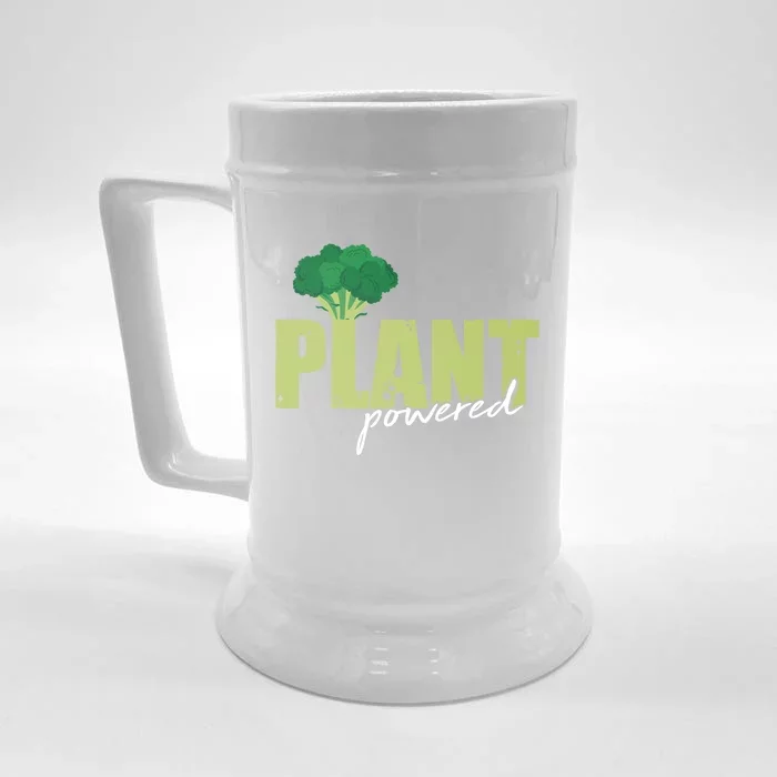 Plant Powered Healthy Vegan Veggie Funny Gift For Vegetarians Gift Front & Back Beer Stein