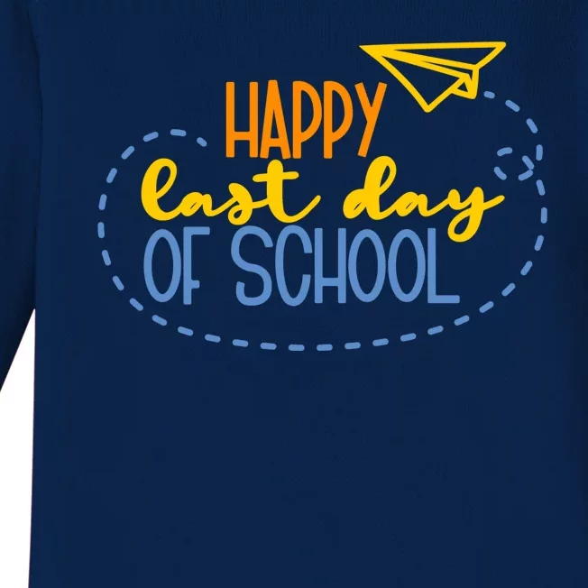 Paper Plane Happy Last Day Of School Baby Long Sleeve Bodysuit