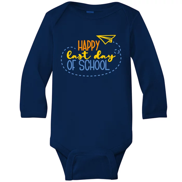 Paper Plane Happy Last Day Of School Baby Long Sleeve Bodysuit