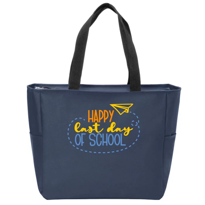 Paper Plane Happy Last Day Of School Zip Tote Bag