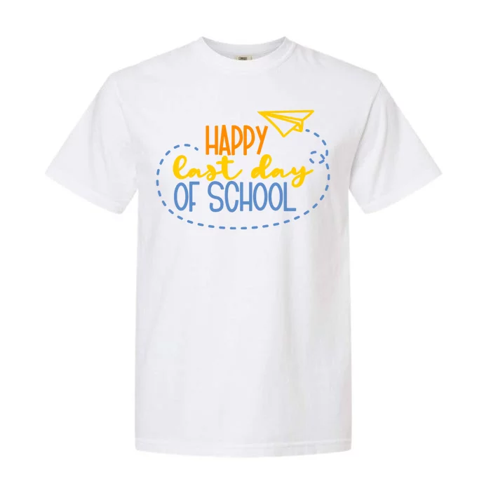 Paper Plane Happy Last Day Of School Garment-Dyed Heavyweight T-Shirt