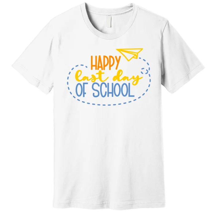 Paper Plane Happy Last Day Of School Premium T-Shirt