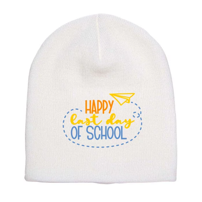 Paper Plane Happy Last Day Of School Short Acrylic Beanie