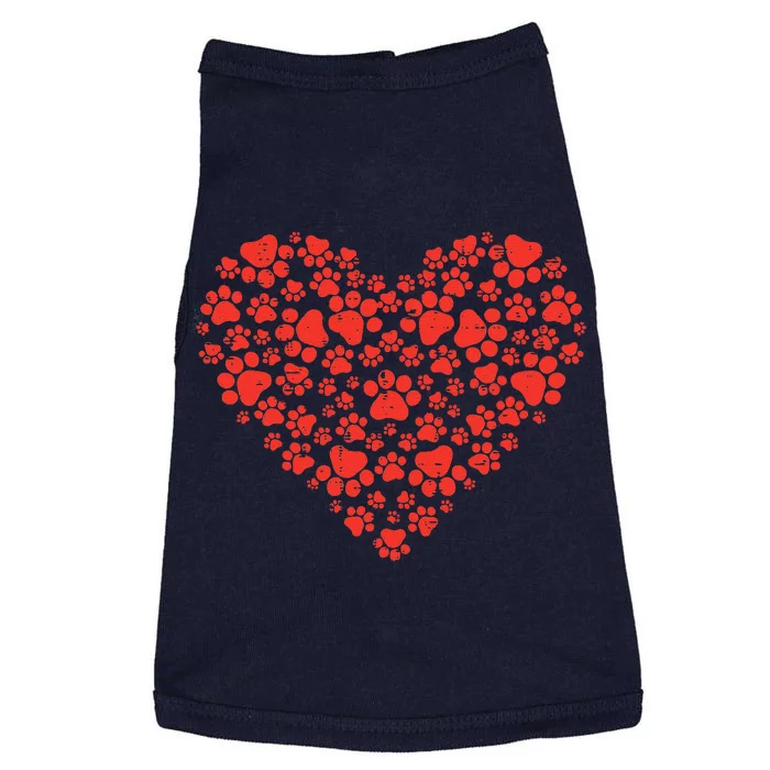 Paw Print Heart Cute Valentines Day Dog Cat Lover Owner Gift Doggie Tank