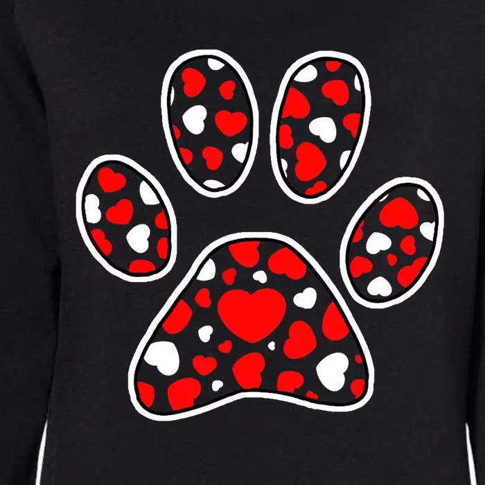 Paw Print Heart Pattern Valentines Day Cute Dog Puppy Love Womens California Wash Sweatshirt