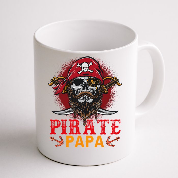 Pirate Papa Halloween Skull Pirate Costume Family Front & Back Coffee Mug