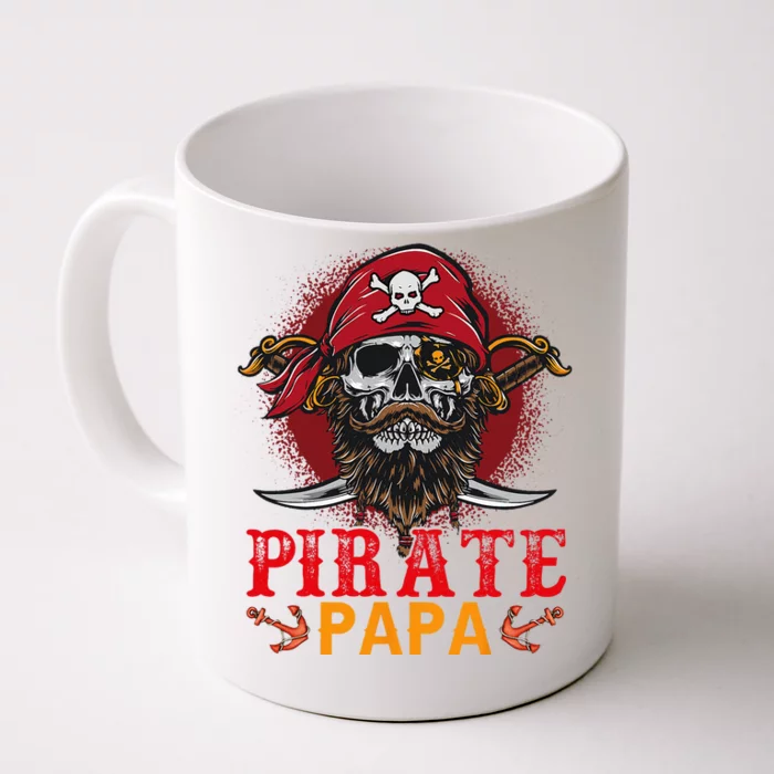 Pirate Papa Halloween Skull Pirate Costume Family Front & Back Coffee Mug