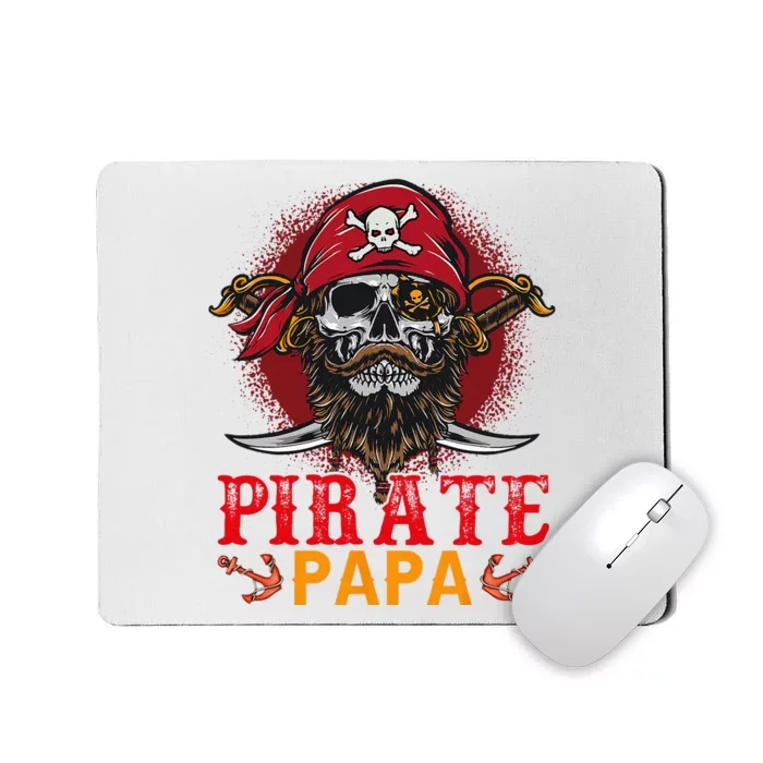 Pirate Papa Halloween Skull Pirate Costume Family Mousepad