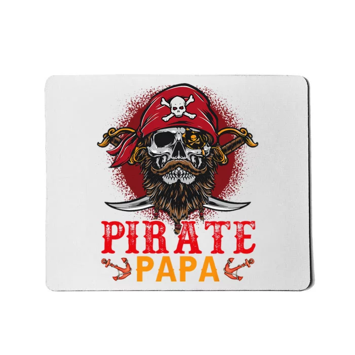 Pirate Papa Halloween Skull Pirate Costume Family Mousepad