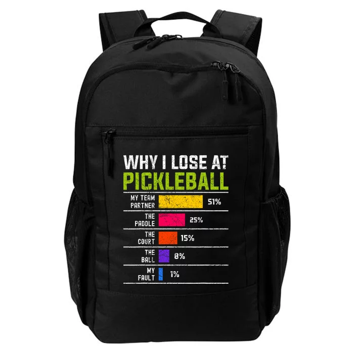 Pickleball Player Hilarious Why I Lose At Pickleball Print Daily Commute Backpack