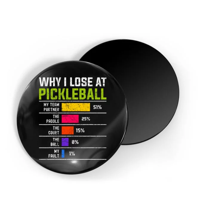 Pickleball Player Hilarious Why I Lose At Pickleball Print Magnet