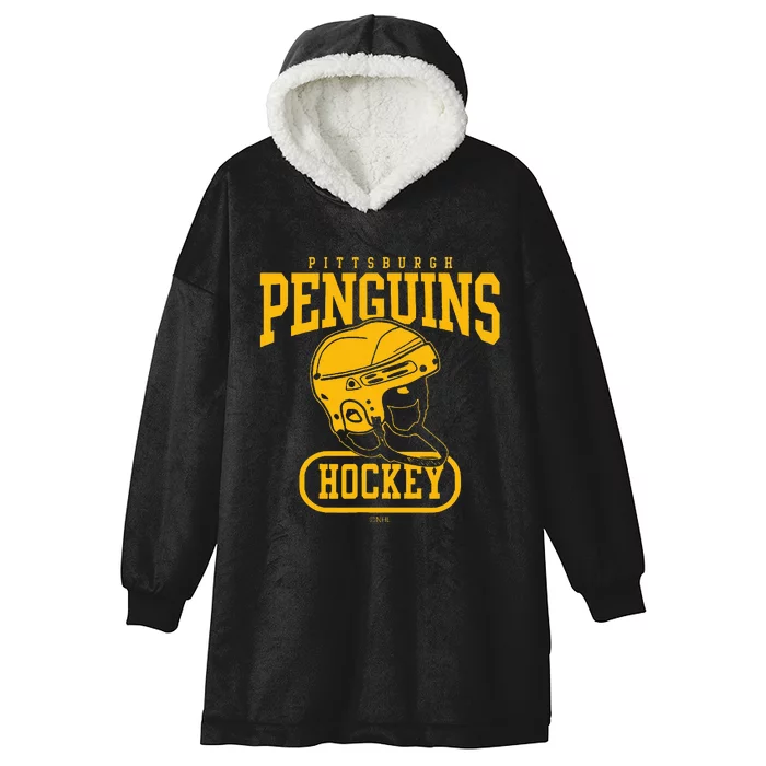 Pittsburgh Penguins Helmet Black Officially Hooded Wearable Blanket