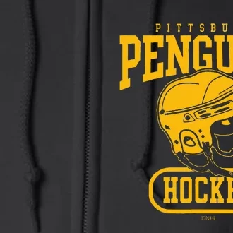 Pittsburgh Penguins Helmet Black Officially Full Zip Hoodie