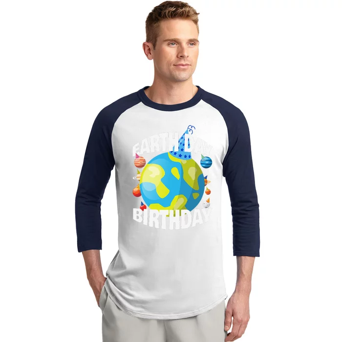 Planet Party Hats April 22 Earth Day Birthday Baseball Sleeve Shirt