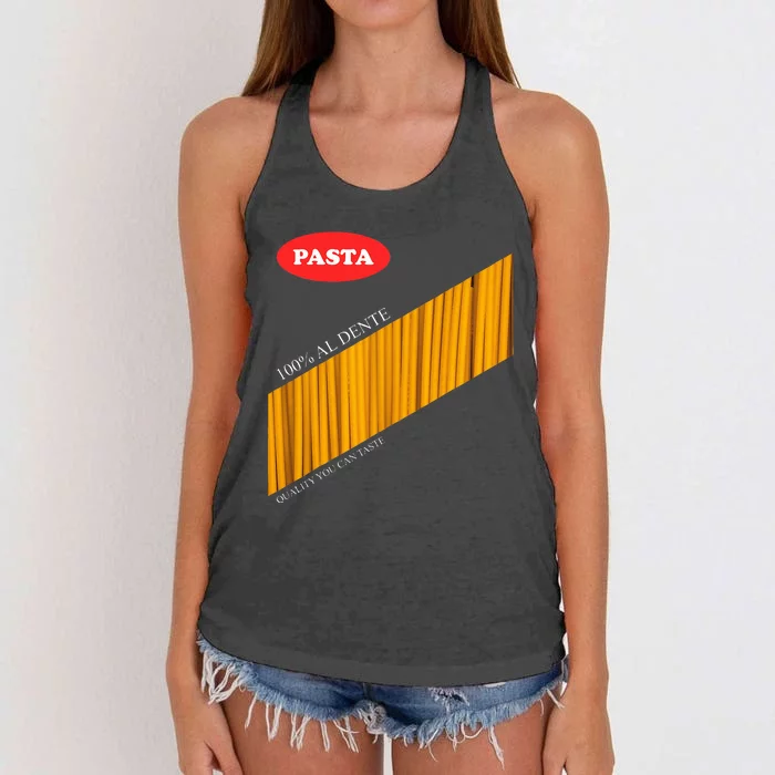 Pasta Package Halloween Costume Women's Knotted Racerback Tank