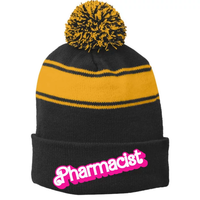 Pharmacist Stripe Pom Pom Beanie