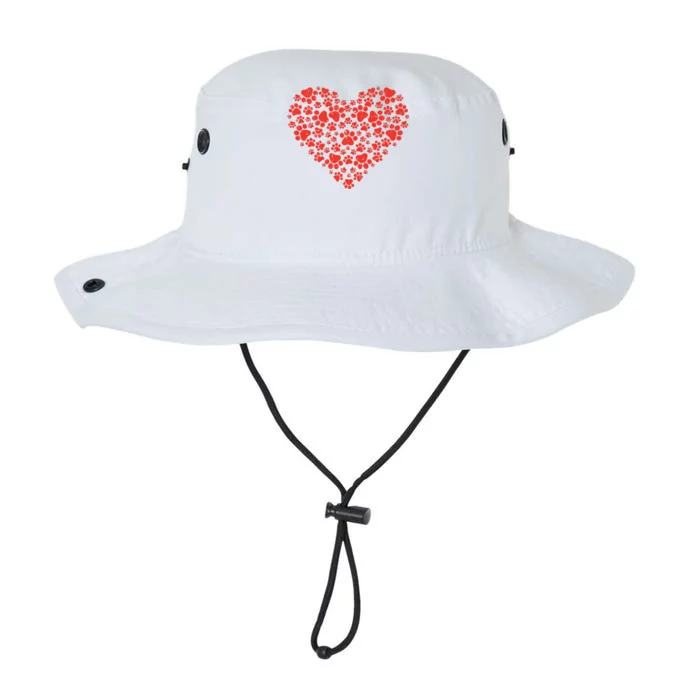 Paw Print Heart Cute Valentines Day Dog Cat Lover Owner Gift Legacy Cool Fit Booney Bucket Hat