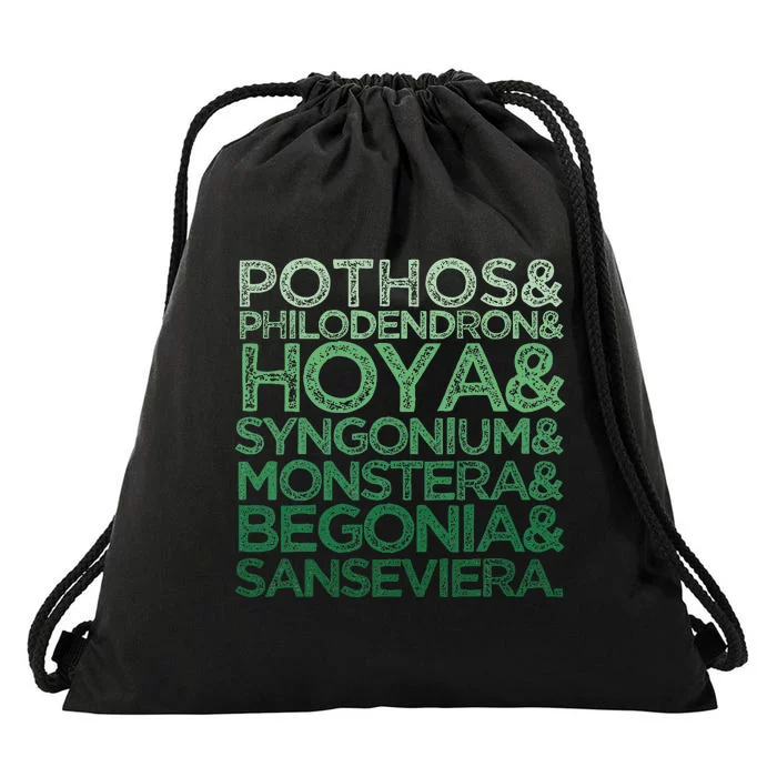 Pothos Philodendron Hoya Syngonium Monstera Houseplant Drawstring Bag