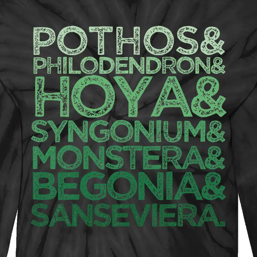 Pothos Philodendron Hoya Syngonium Monstera Houseplant Tie-Dye Long Sleeve Shirt