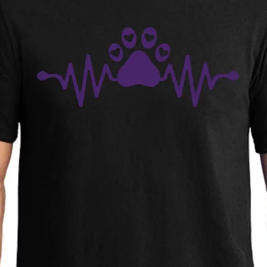 Purple Pawprint Heartbeat Hearts Veterinarian Vet Student Cute Gift Pajama Set