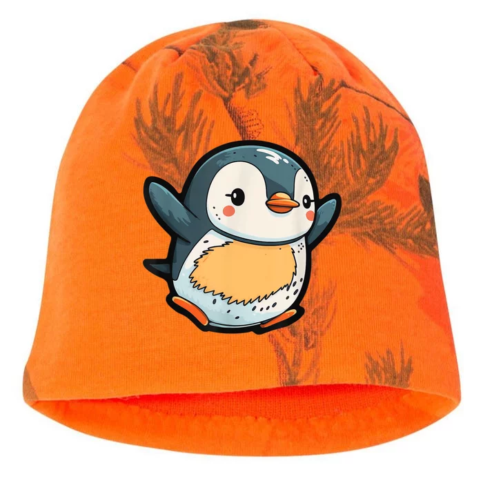 Penguin Party Happy And Excited Cartoon Penguin Chick Kati - Camo Knit Beanie