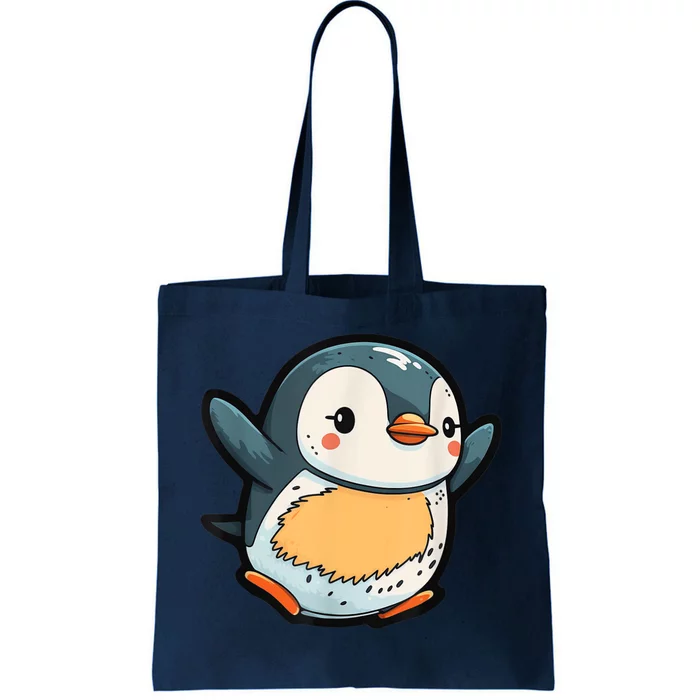 Penguin Party Happy And Excited Cartoon Penguin Chick Tote Bag