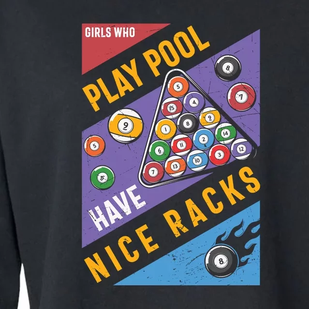 Play Pool Have Nice Racks Billiards Dad Gift For Father’s Day Cropped Pullover Crew