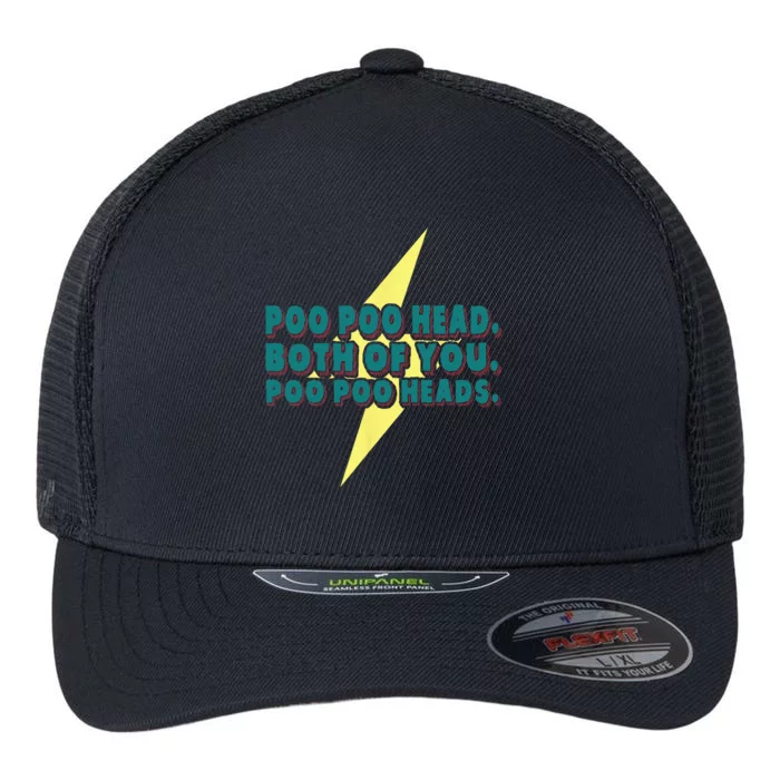 Poo Poo Heads Both Of You Poo Poo Heads Flexfit Unipanel Trucker Cap