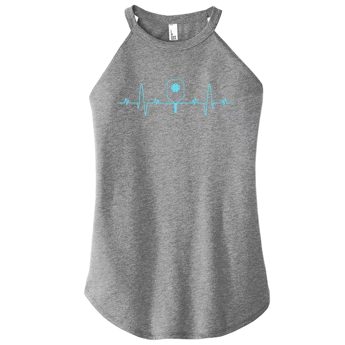 Pickleball Player Heartbeat Pickleball Paddle Gifts Women’s Perfect Tri Rocker Tank