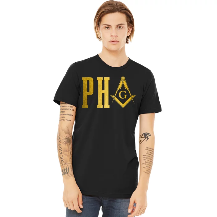 Pha Prince Hall Mason Freemason Masonic Square & Compass Premium T-Shirt