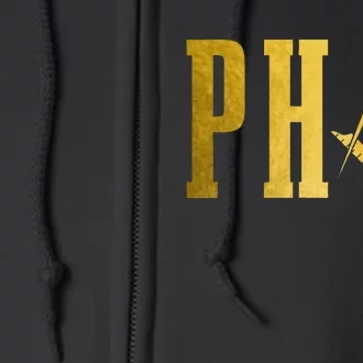 Pha Prince Hall Mason Freemason Masonic Square & Compass Full Zip Hoodie