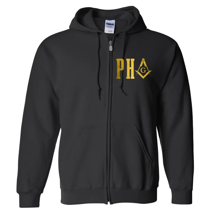 Pha Prince Hall Mason Freemason Masonic Square & Compass Full Zip Hoodie