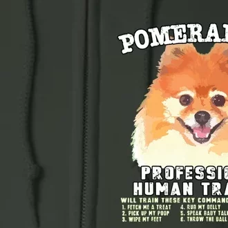 Pomeranian Professional Human Trainer Full Zip Hoodie