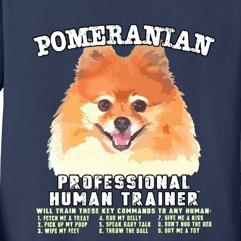 Pomeranian Professional Human Trainer Kids Long Sleeve Shirt