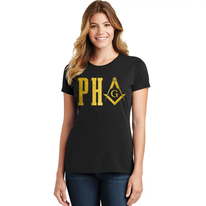 PHA Prince Hall Mason Freemason Masonic Square & Compass Women's T-Shirt