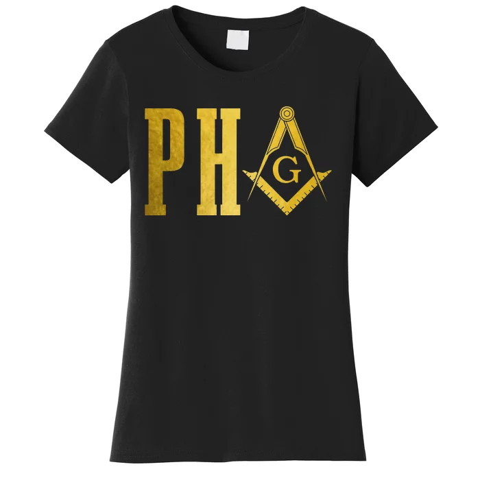 PHA Prince Hall Mason Freemason Masonic Square & Compass Women's T-Shirt