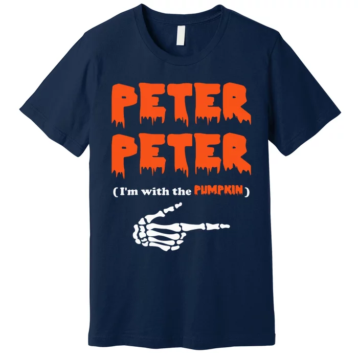 Peter Peter I'm With The Pumpkin Skeleton Halloween Premium T-Shirt