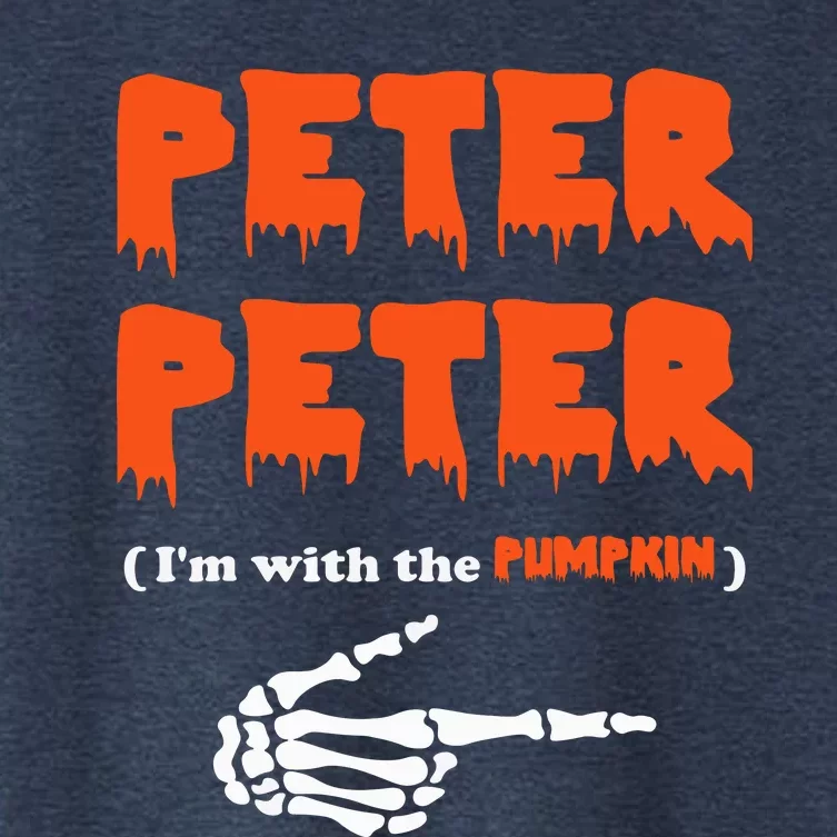 Peter Peter I'm With The Pumpkin Skeleton Halloween Women's Crop Top Tee