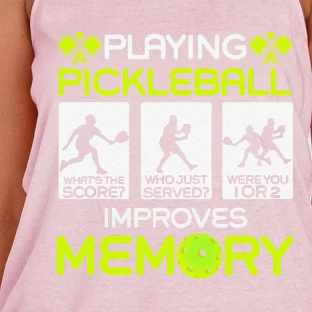 Playing Pickleball Improves Memory Dink Player Women's Knotted Racerback Tank