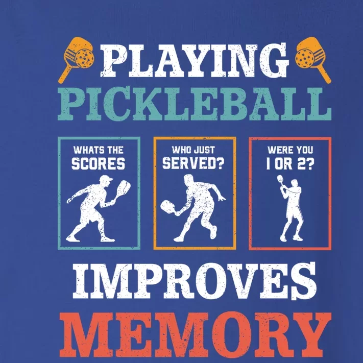 Playing Pickleball Improves Memory Funny Paddleball Lover Great Gift Toddler Long Sleeve Shirt