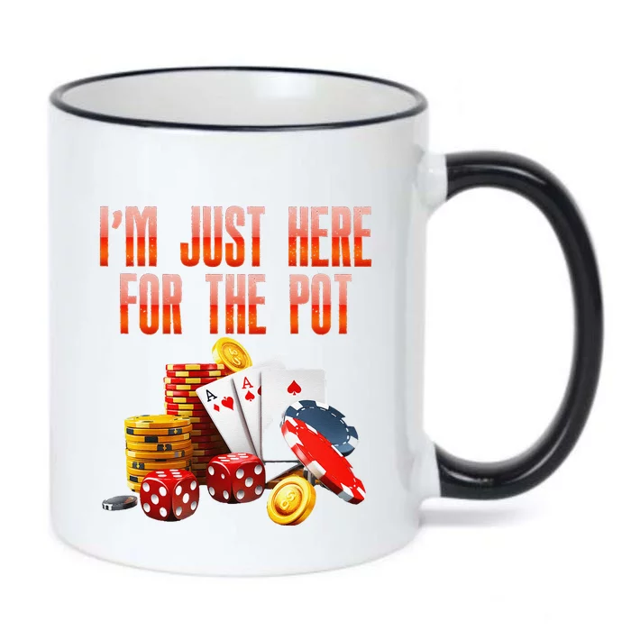 Poker Player IM Just Here For The Pot Funny Texas Holdem Black Color Changing Mug