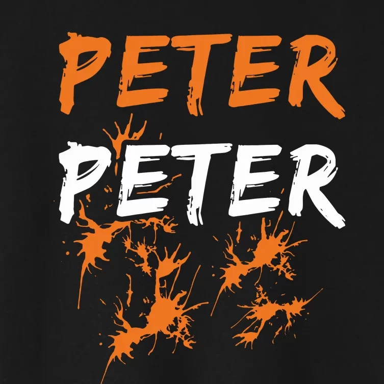 Peter Peter I'm With The Pumpkin Halloween Women's Crop Top Tee