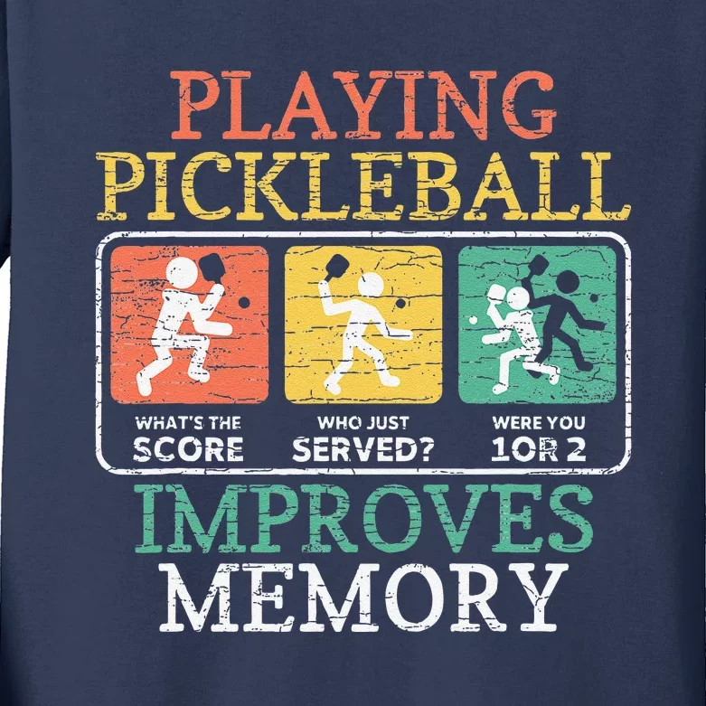 Playing Pickleball Improves Memory Pickleball Kids Long Sleeve Shirt