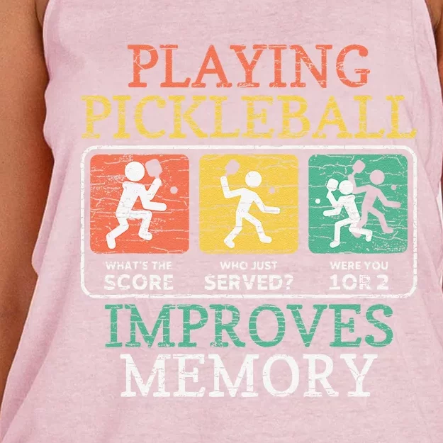 Playing Pickleball Improves Memory Pickleball Women's Knotted Racerback Tank