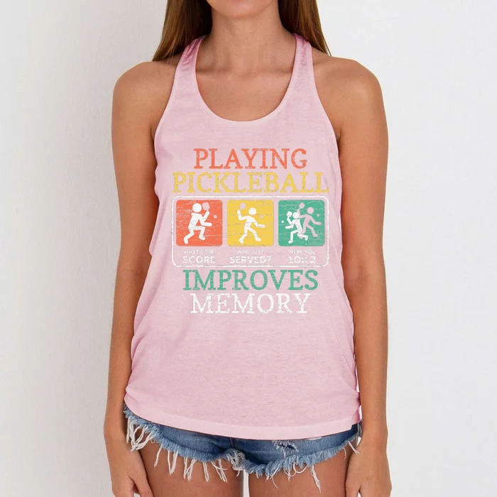 Playing Pickleball Improves Memory Pickleball Women's Knotted Racerback Tank