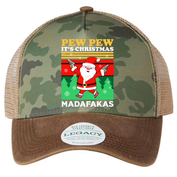 Pew Pew Its Christmas Mudafakas Funny Santa Claus Game Legacy Tie Dye Trucker Hat